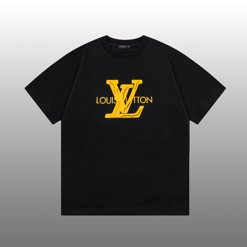 P75 Louis Vuitton/Louis Vuitton Camiseta de manga corta unisex con Logo tridimensional, etiqueta colgante, etiqueta de …