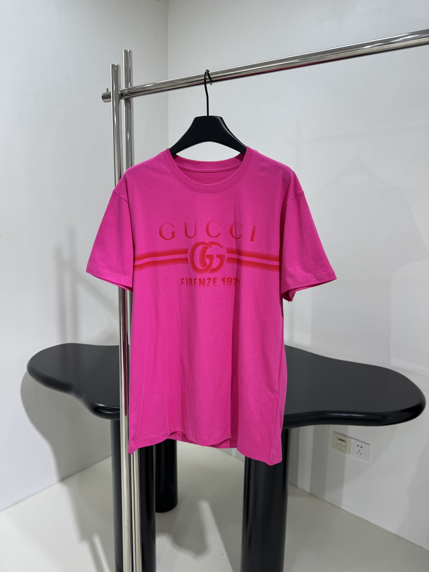 Gucci Odzież T-Shirt Czerwony Róża Biały Drukowanie Unisex Bawełna dzianina Dzianiny Kolekcja wiosenno-letnia