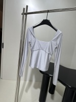 Chanel Vêtements Chemises & Chemisiers Gris Argent Manches longues 1 Chanel Vêtements Chemises & Chemisiers Gris Argent Manches longues