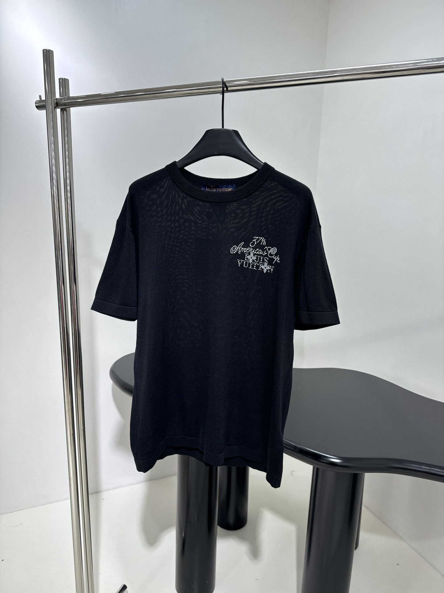 Louis Vuitton Abbigliamento T-Shirt Nero Cotone Lavorazione a maglia Maniche corte