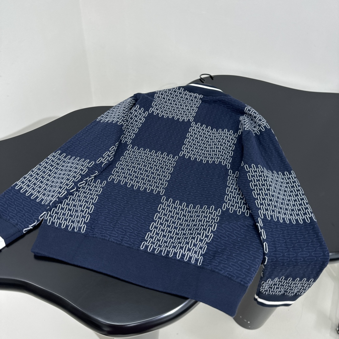 Dark Blue Single-Size Female Suit with Cotton Knitted Pilot Coat and Brand Prefix - 图片 8