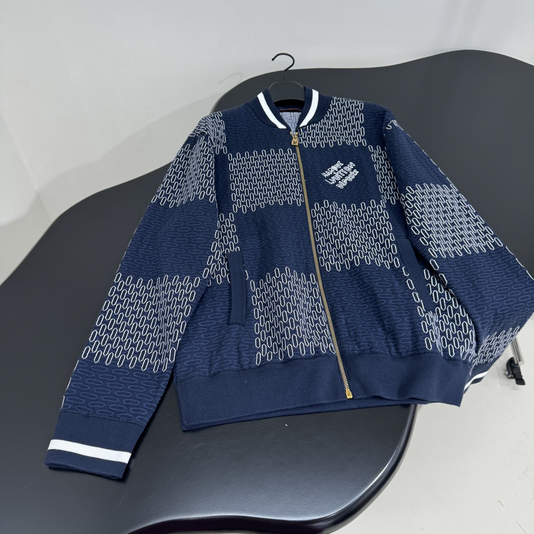 Dark Blue Single-Size Female Suit with Cotton Knitted Pilot Coat and Brand Prefix - 图片 4