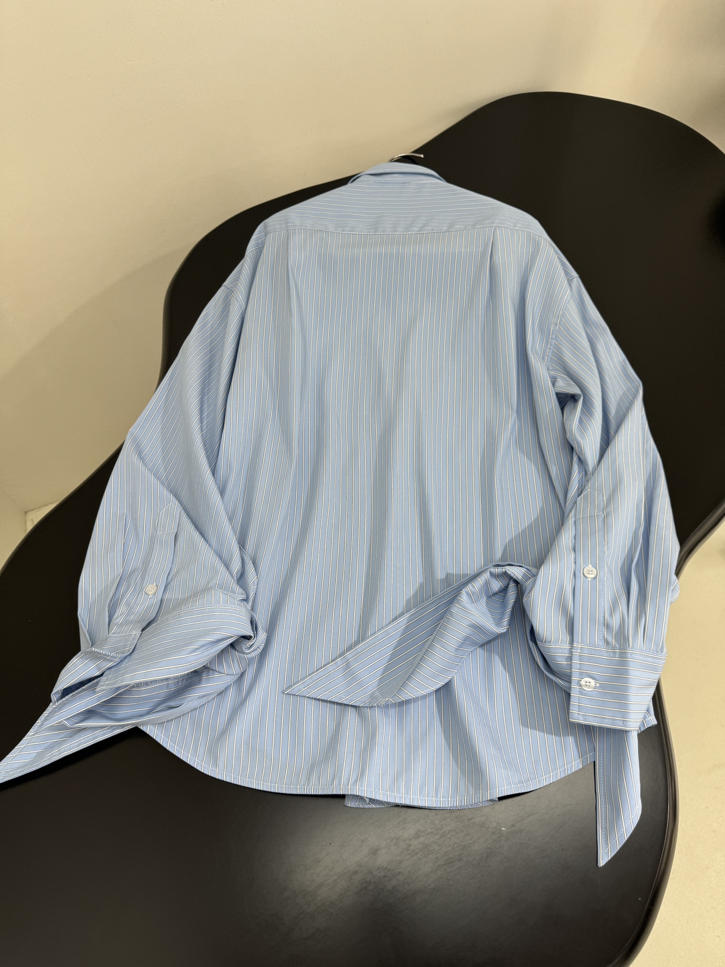 Balenciaga Oversized Striped Cotton Poplin Shirt - Blue, Long Sleeve 10 i1745403543 2319 0
