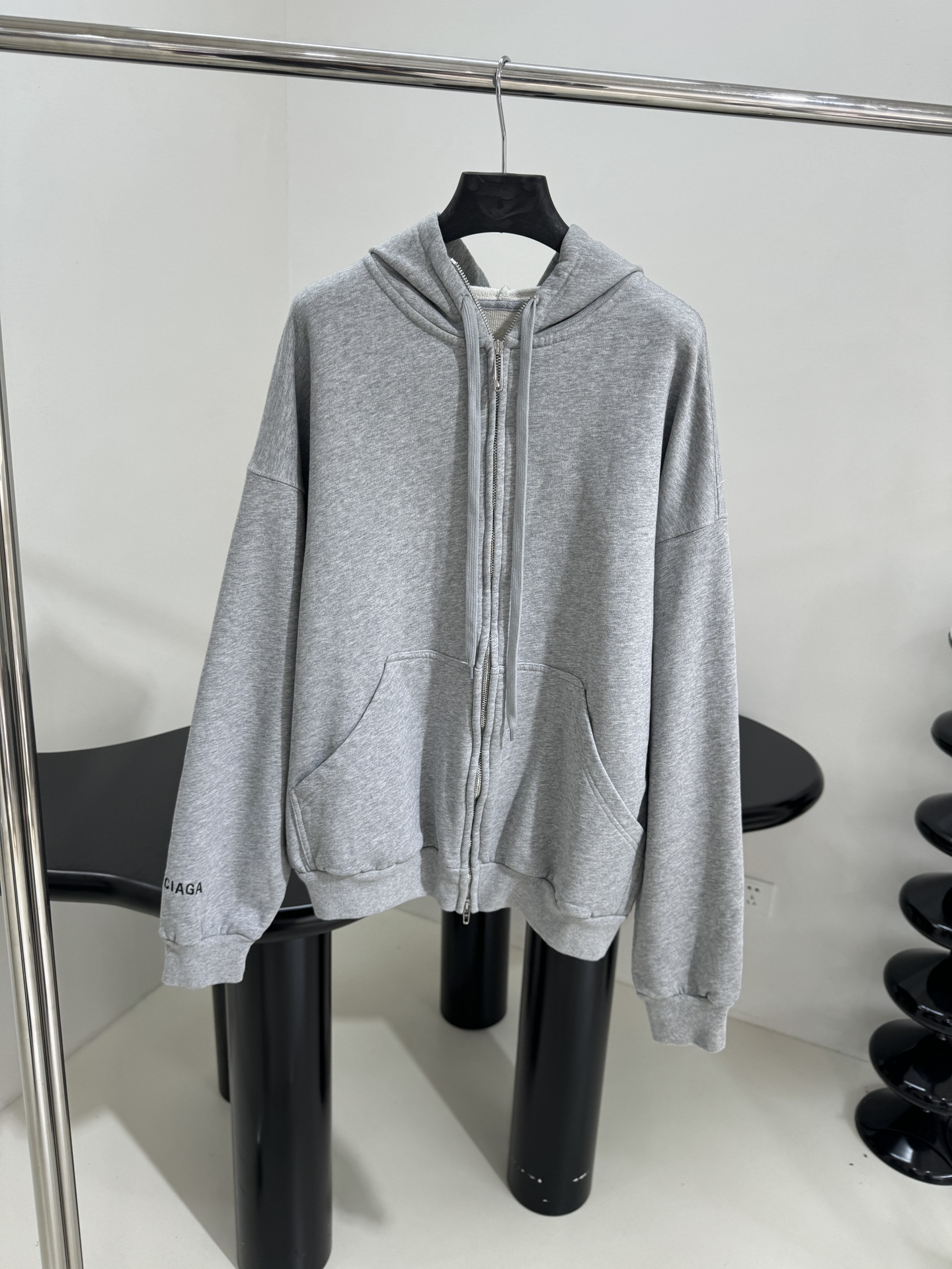 Balenciaga HIGH THERE DRIPLEY Hoodie – Medium Fit, Gray, Unisex
