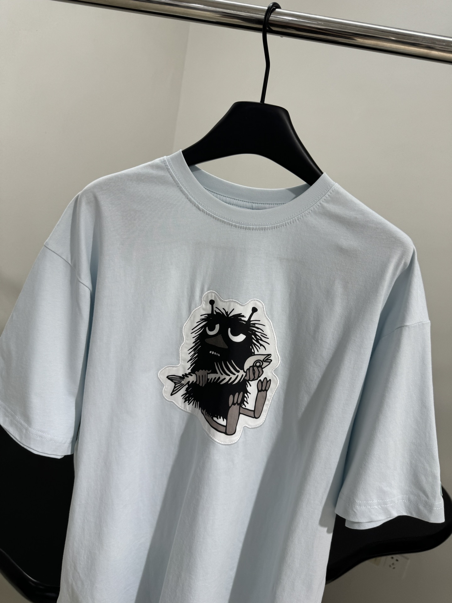 StudioX MOOMIN Cartoon T-Shirt: Cotton-Lined Fabric, Gender-Neutral Design, SkyBlue Color - 图片 2