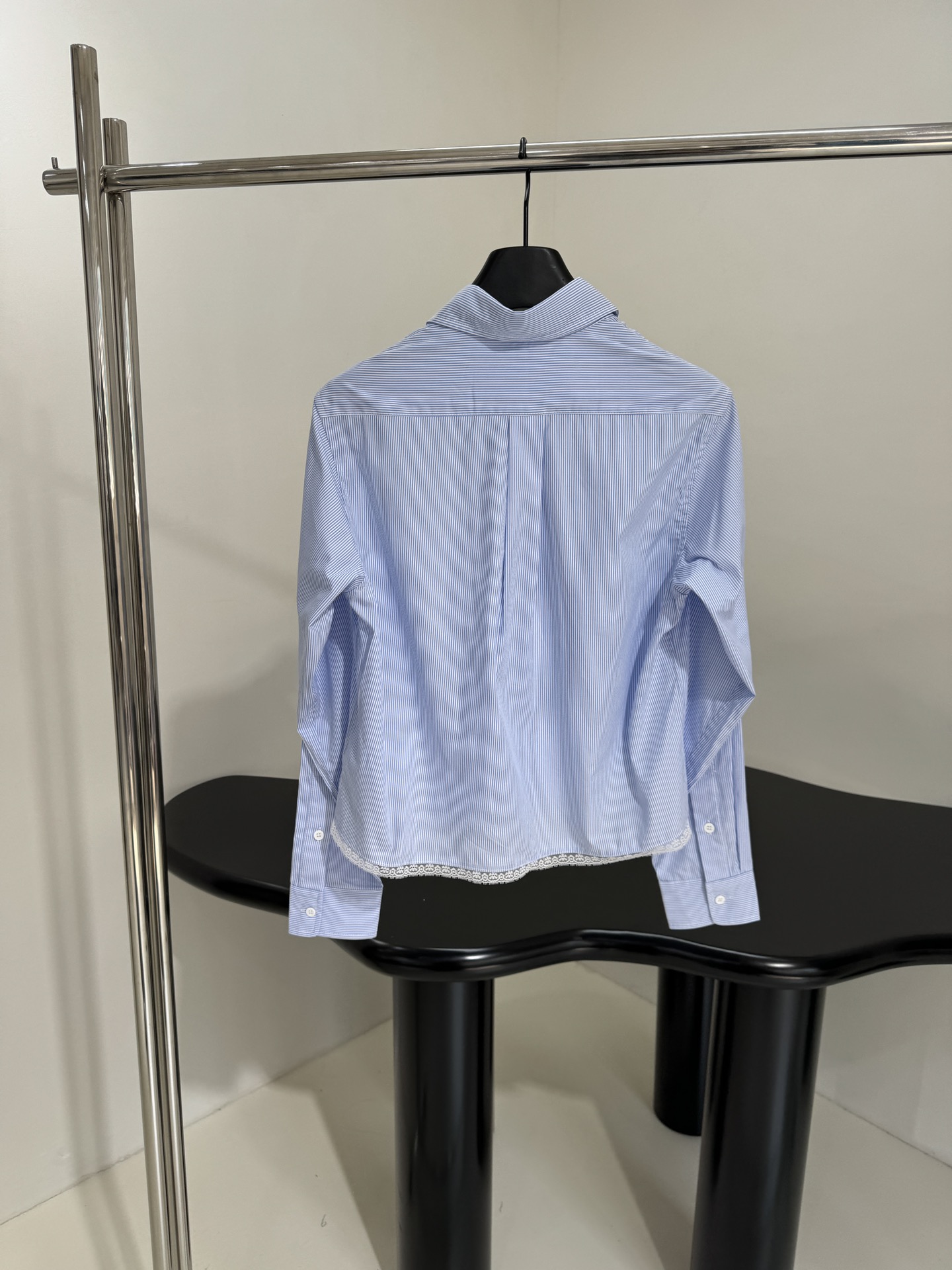 Striped Lace Shirt & Mini Skirt Set with Brand Embroidery - Light Blue 3 i1752059677 2382 2