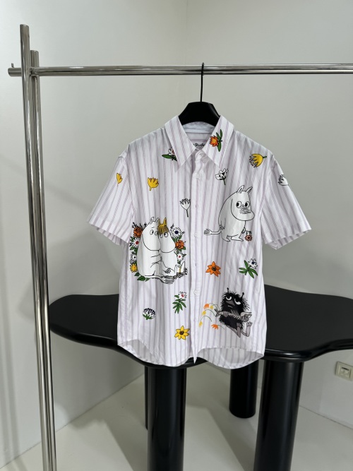 Ance Studio x Moomin Cartoon Print Short Sleeve Shirt, Pink, Cotton Knit Fabric 1 Ance Studio x Moomin Cartoon Print Short Sleeve Shirt, Pink, Cotton Knit Fabric