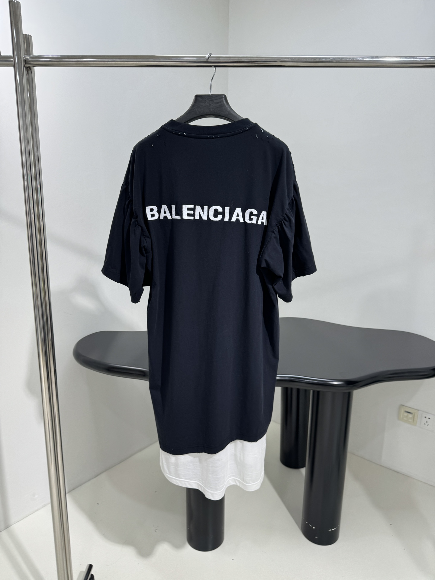 New Balenciaga Spring T-Shirts: Retro Design, Gender-Neutral, Black, Sm L Size - 图片 3