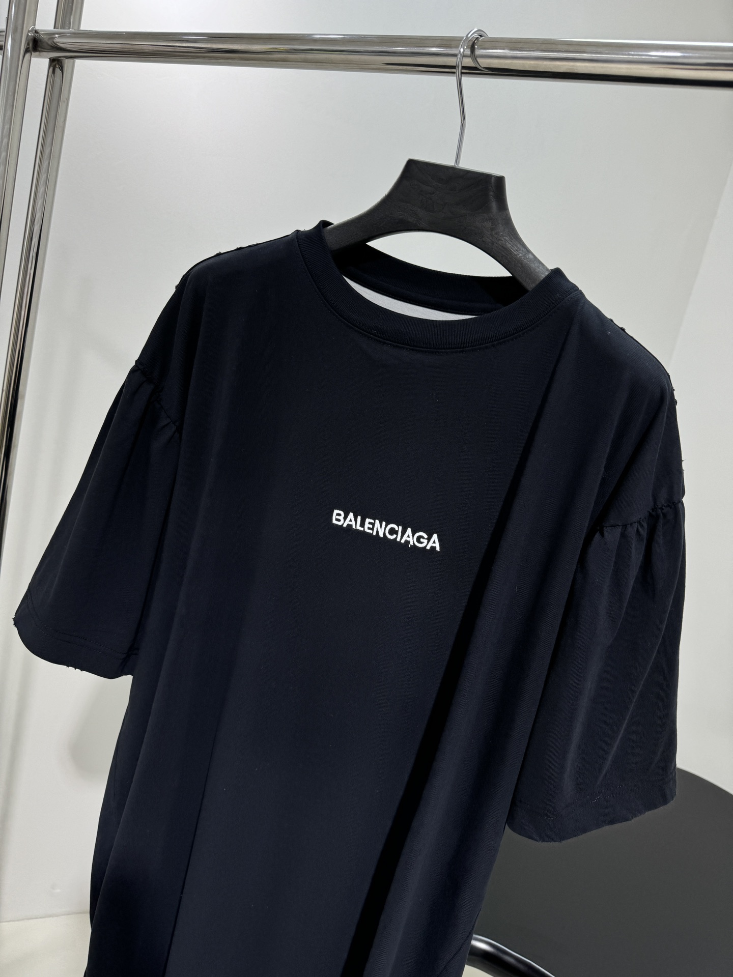 New Balenciaga Spring T-Shirts: Retro Design, Gender-Neutral, Black, Sm L Size - 图片 2