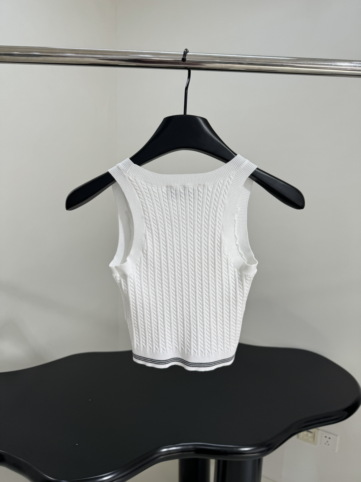Miu Miu Wool Vest and Skirt Set - Striped Trim, Embroidered Logo, White 3 i1753443455 3693 3