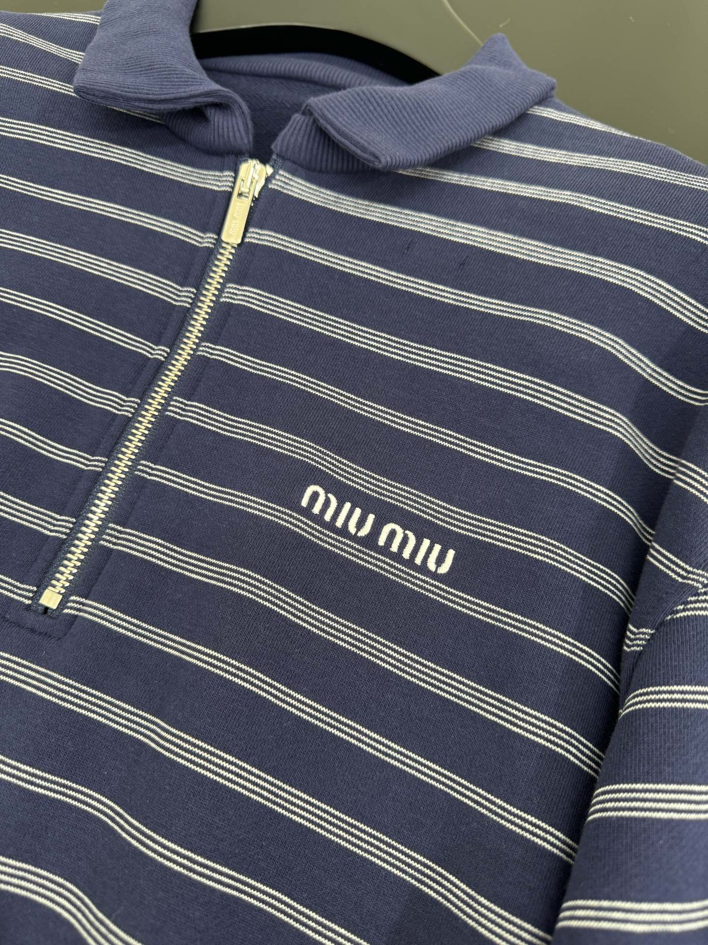 Striped Cotton Long Sleeve Polo Shirt with Embroidered Logo - Navy Blue 7 i1753443524 7272 4