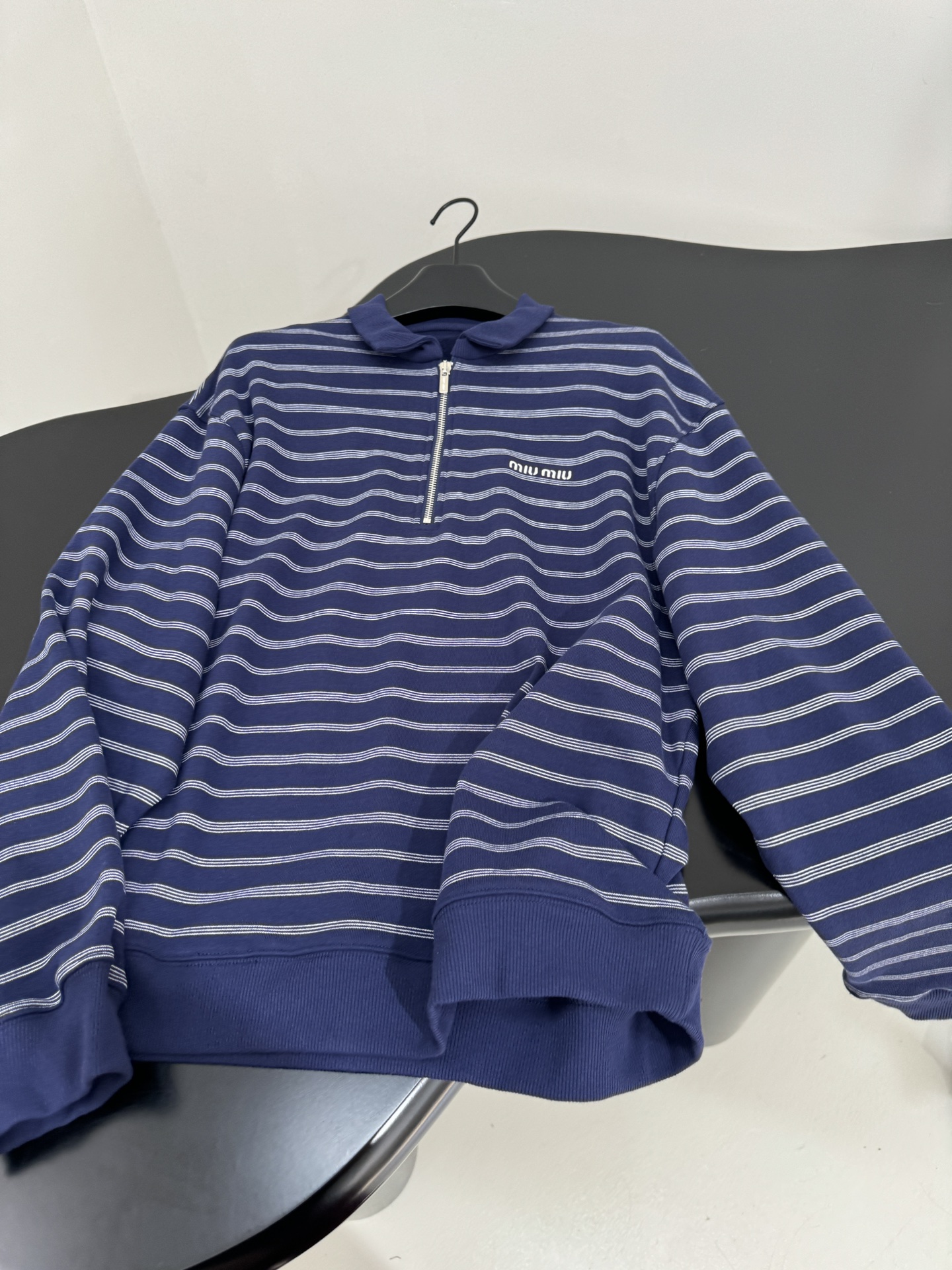 Striped Cotton Long Sleeve Polo Shirt with Embroidered Logo - Navy Blue 8 i1753443526 7979 0