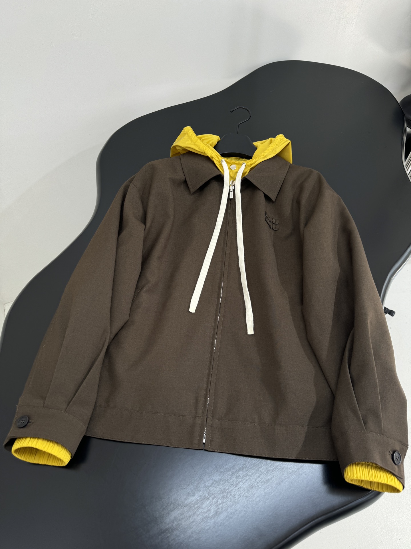 MIU MIU Chocolate Brown Fleece & Pongee Jacket - Unisex Varsity Style 5 i1753443599 2582 5