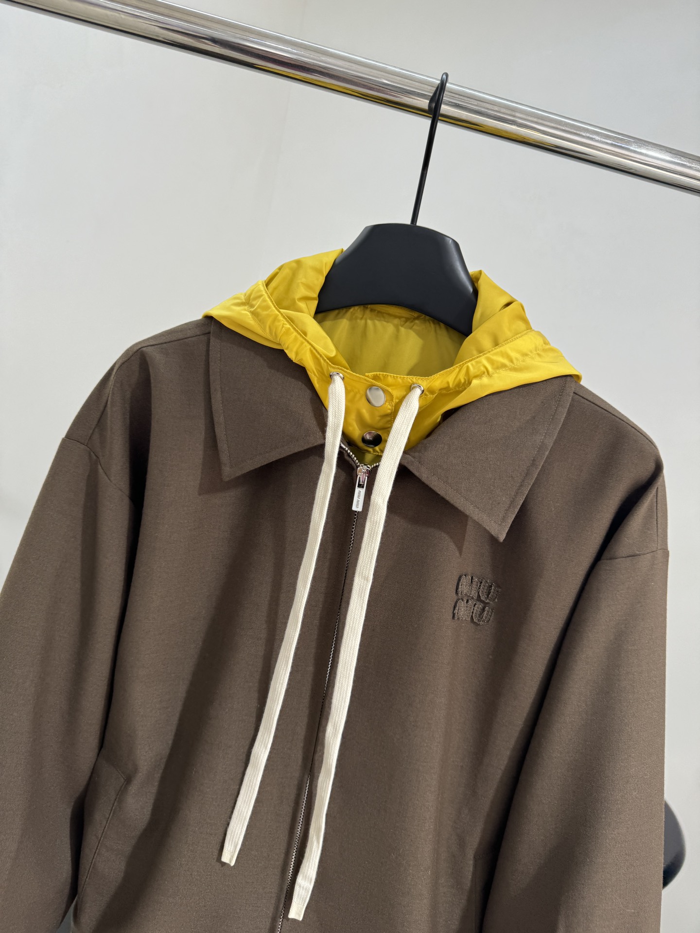 MIU MIU Chocolate Brown Fleece & Pongee Jacket - Unisex Varsity Style 3 i1753443599 9740 4