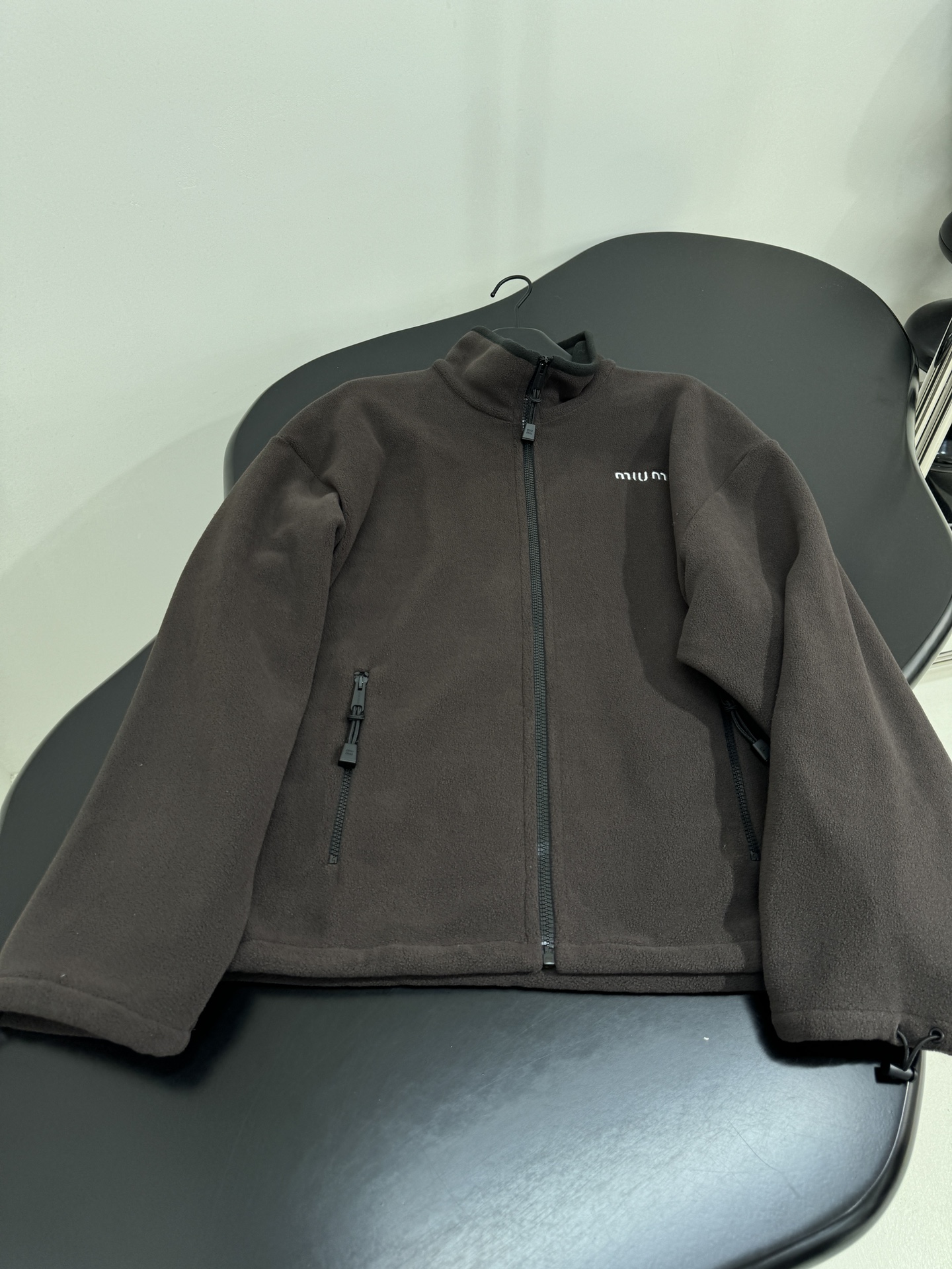 Miu Miu Women's Oversized Fleece Zip-Up Jacket Chocolate Brown 5 i1756376640 8444 0
