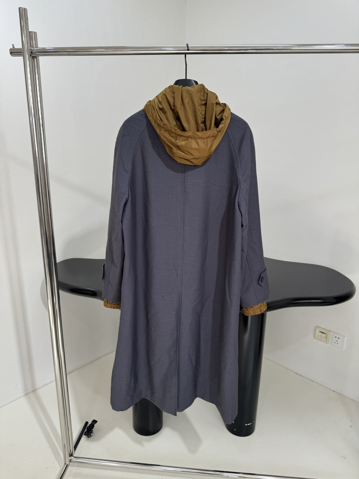 MIU MIU Gray Wool Blend Drawstring Hooded Coat 4 i1756462101 244 3