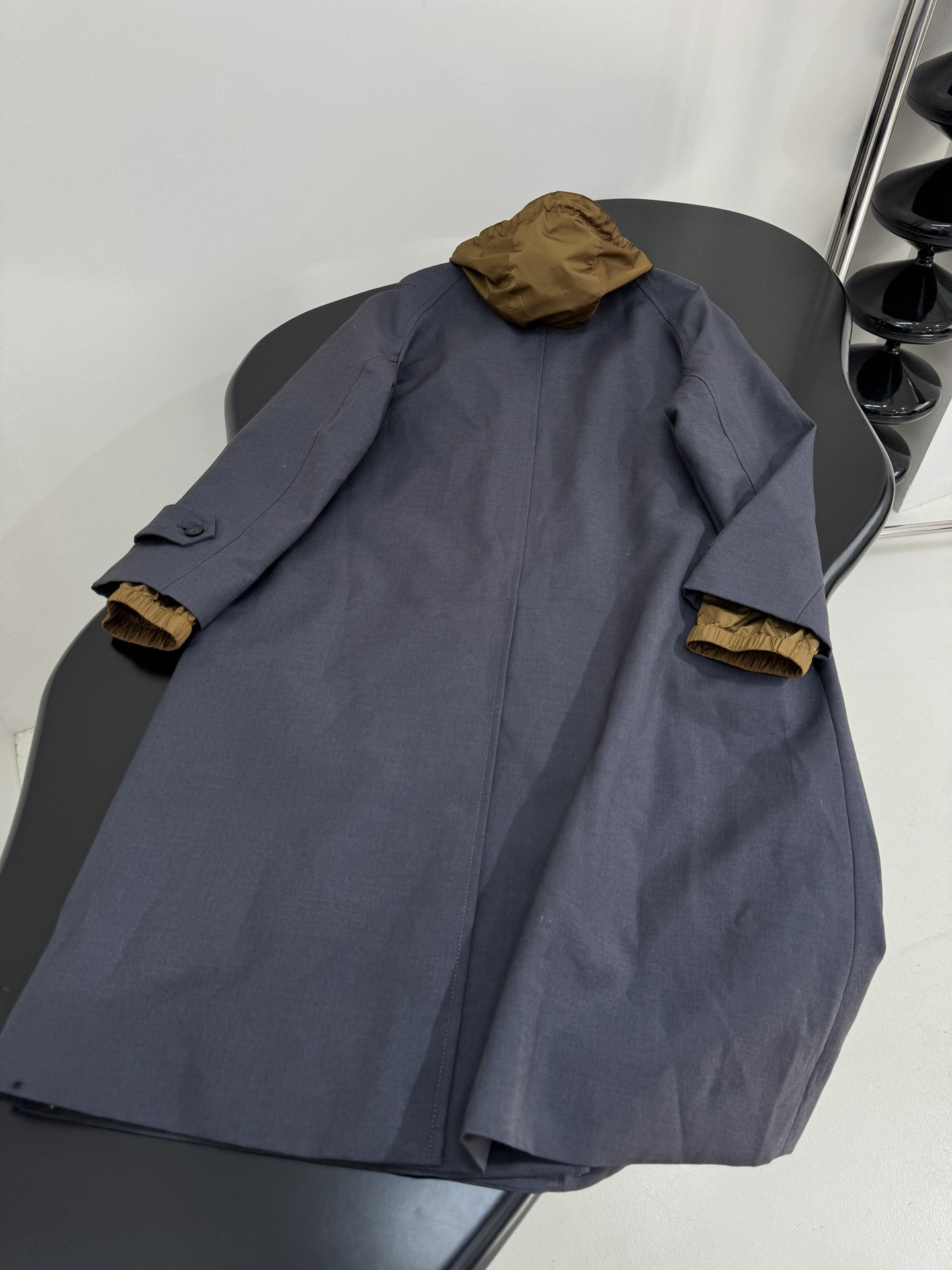 MIU MIU Gray Wool Blend Drawstring Hooded Coat 10 i1756462101 5245 2