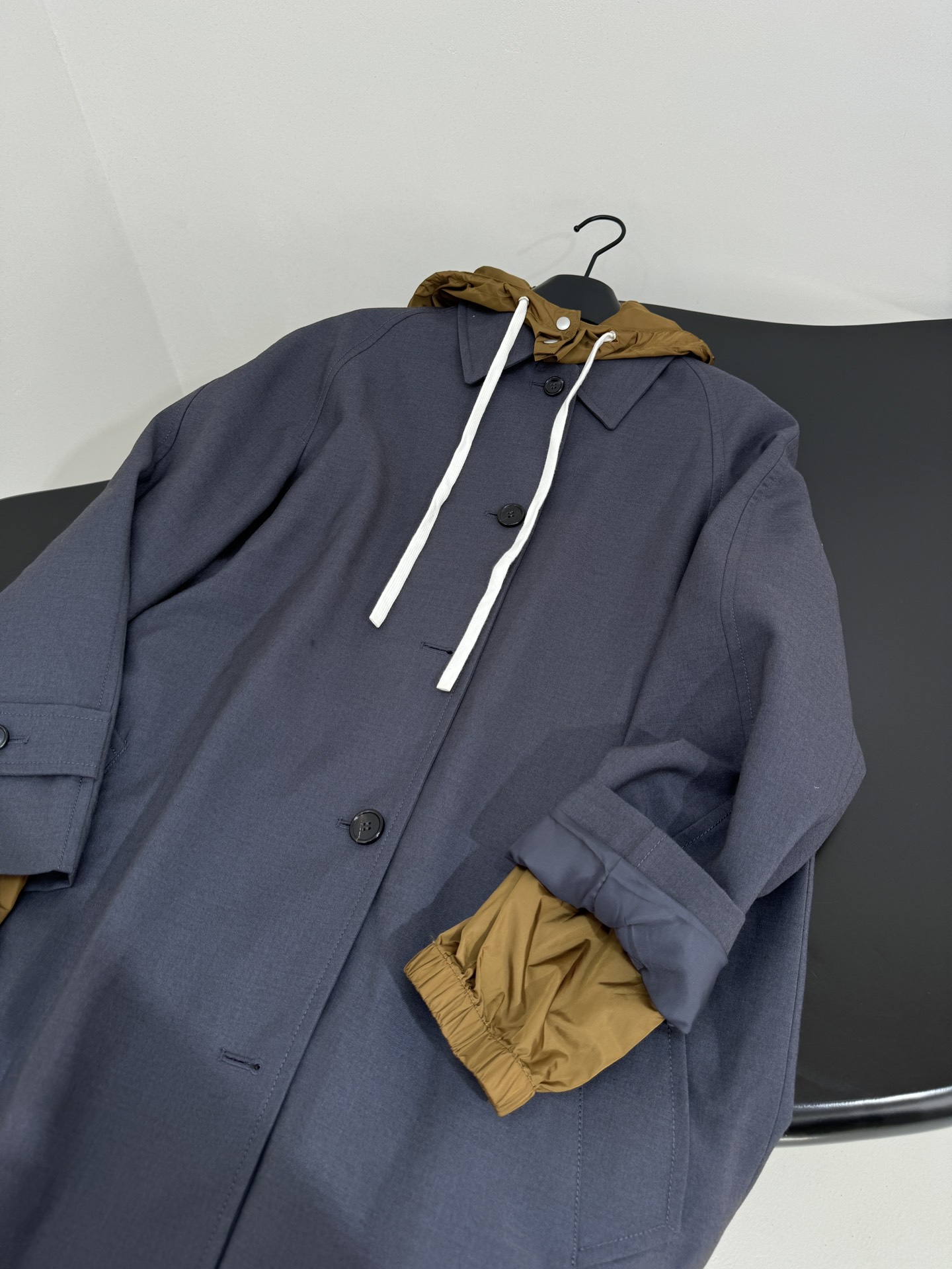 MIU MIU Gray Wool Blend Drawstring Hooded Coat 8 i1756462101 8353 7