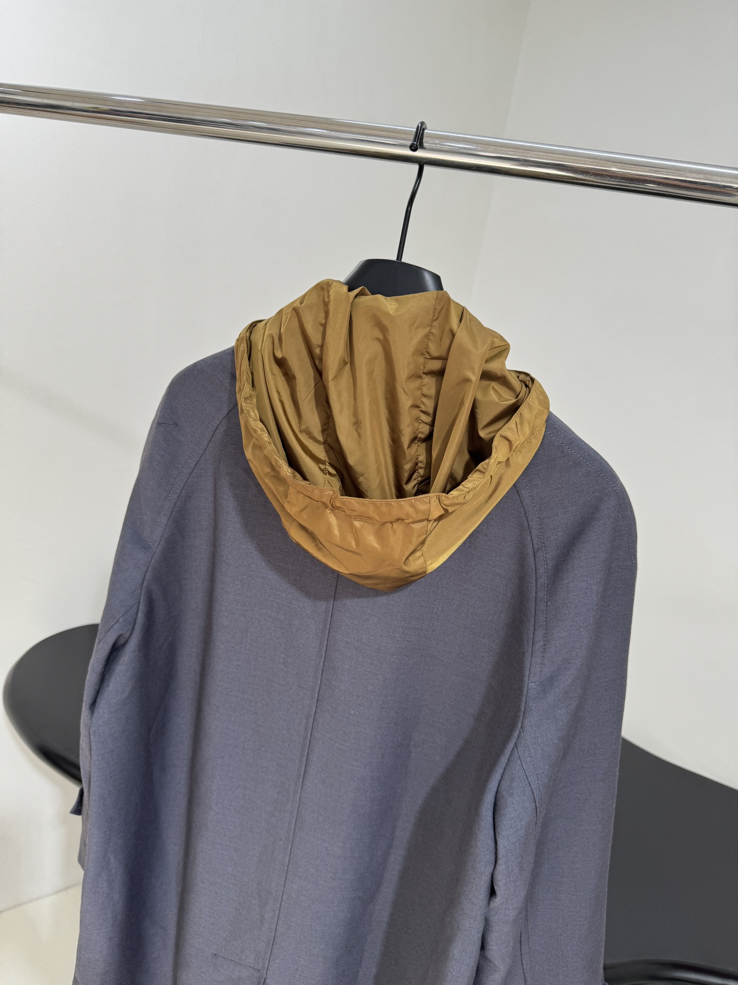 MIU MIU Gray Wool Blend Drawstring Hooded Coat 5 i1756462101 8360 8