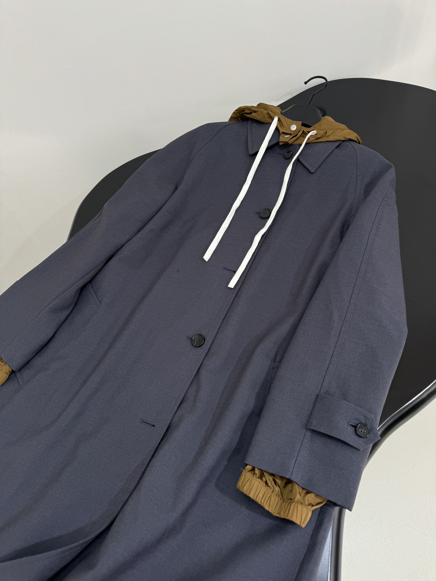 MIU MIU Gray Wool Blend Drawstring Hooded Coat 7 i1756462101 8500 4