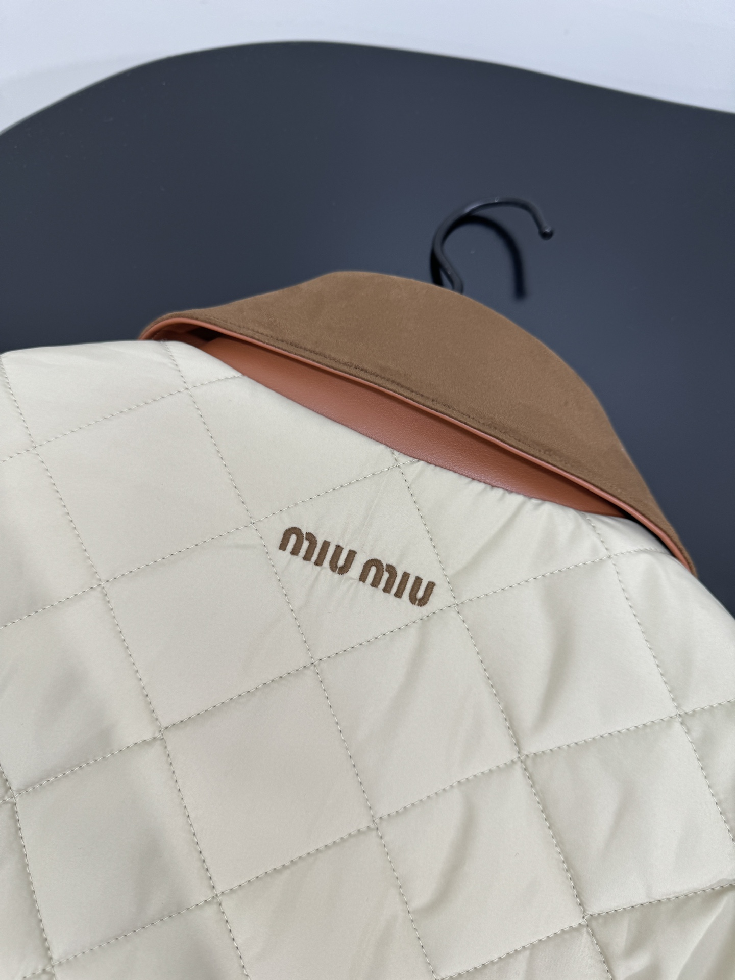 MIU Quilted Tech Pongé Jacket with Suede Collar - Stylish & Comfortable 10 i1756803209 4589 5