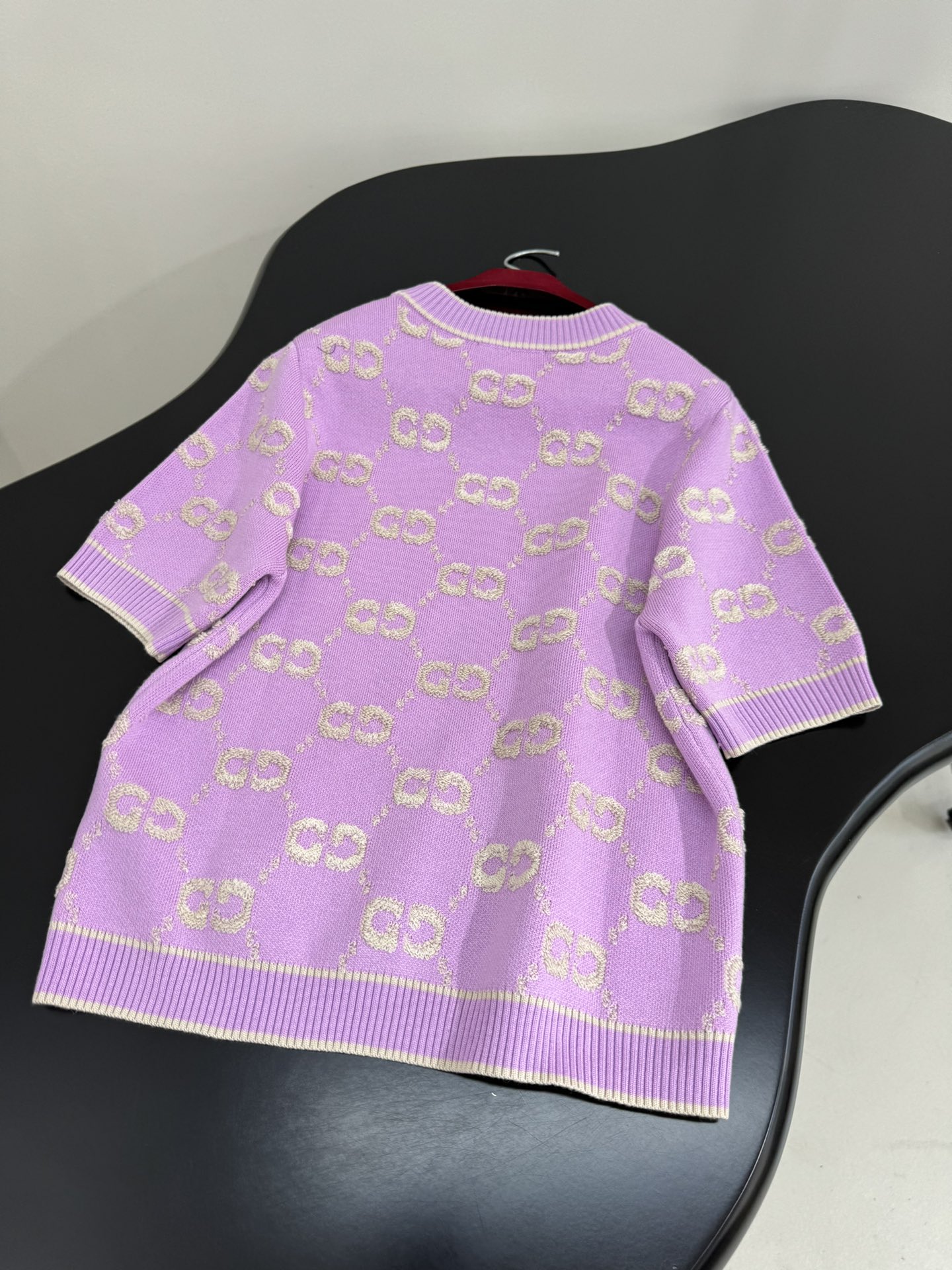 Gucci Jacquard Wool Blend Sweater: Pink & White Interlocking G Embroidery 9 i1760604856 9882 8