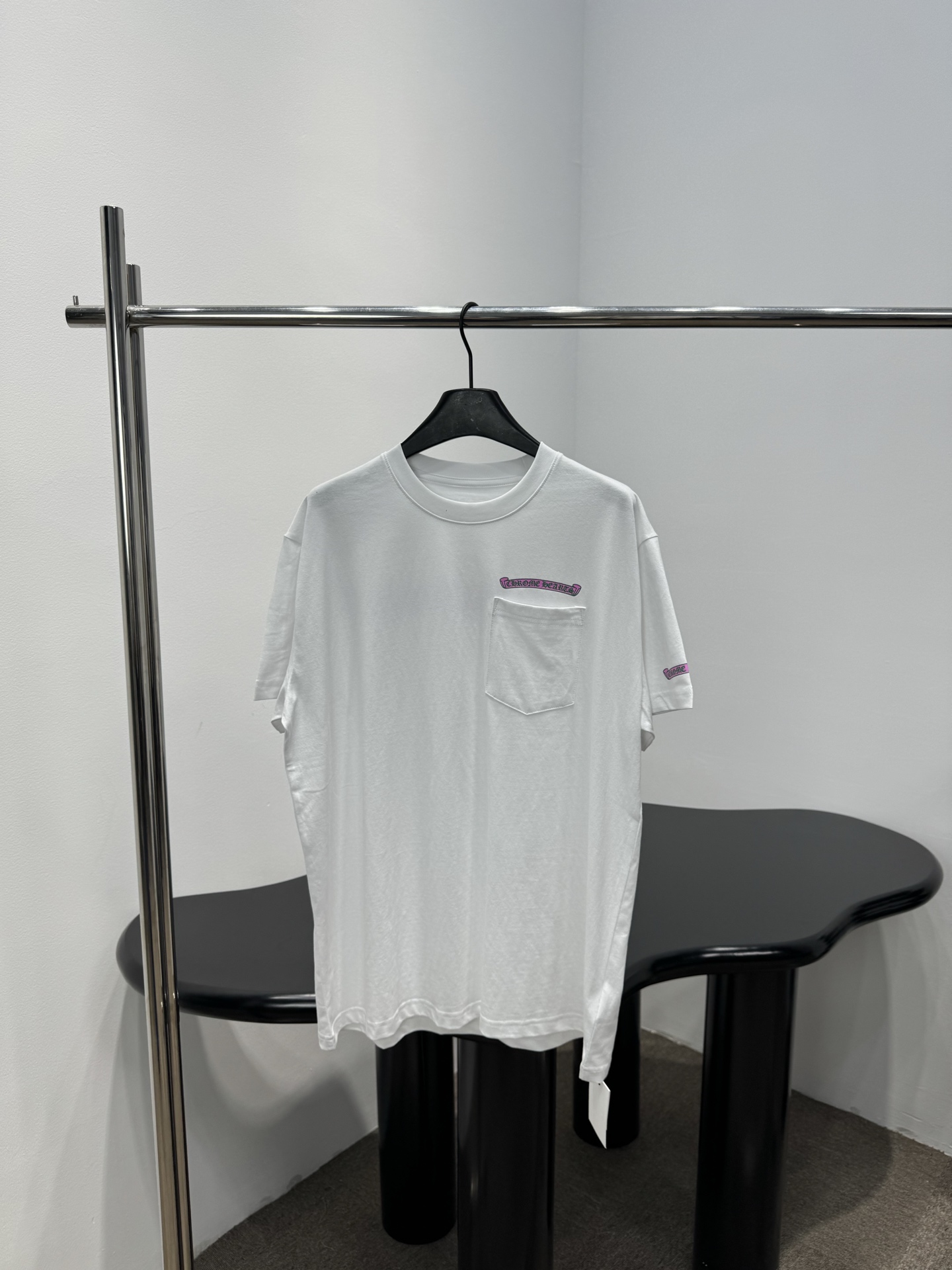 Футболка Chrome Hearts белая с накладным карманом
