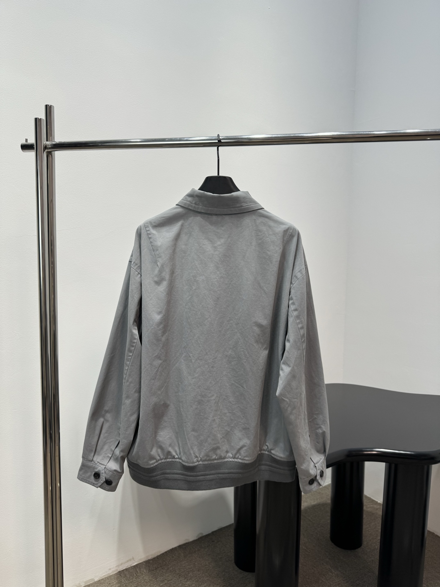 Miu Miu Grey Lapel Embroidery Zip Jacket