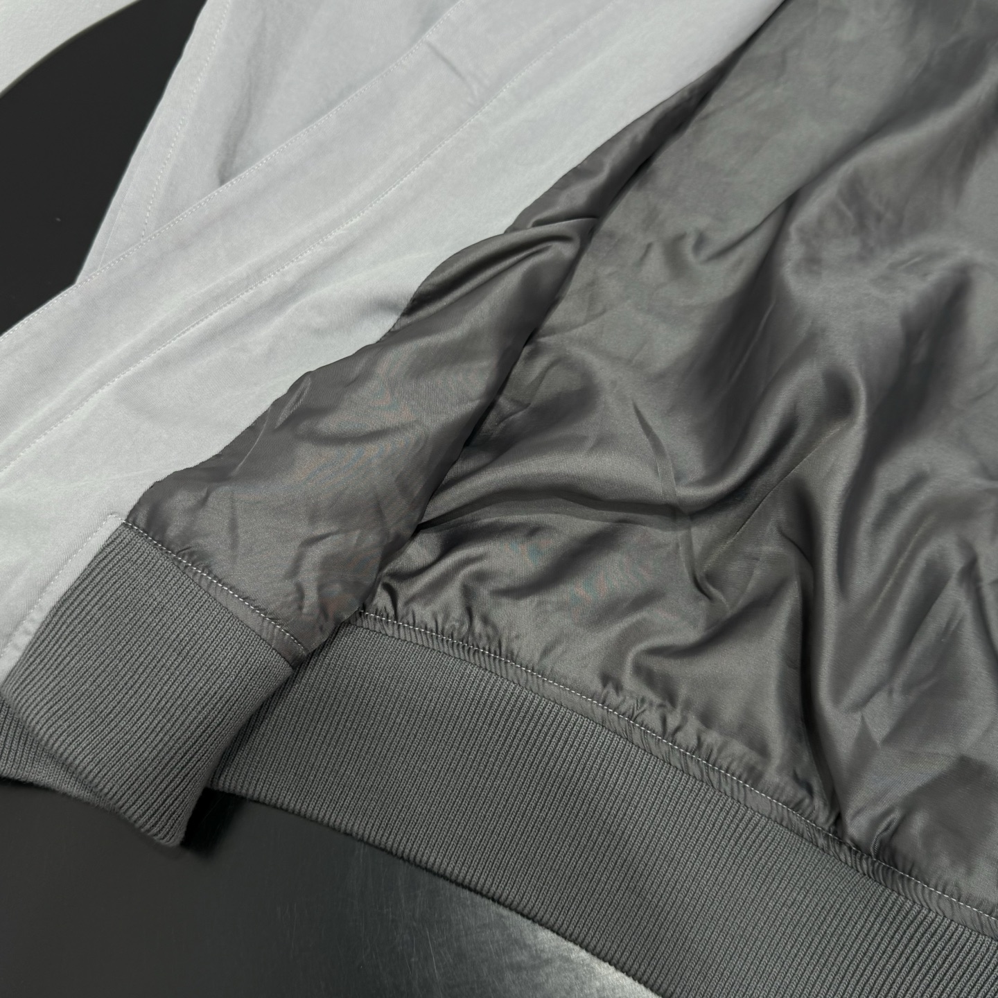 Miu Miu Grey Lapel Embroidery Zip Jacket