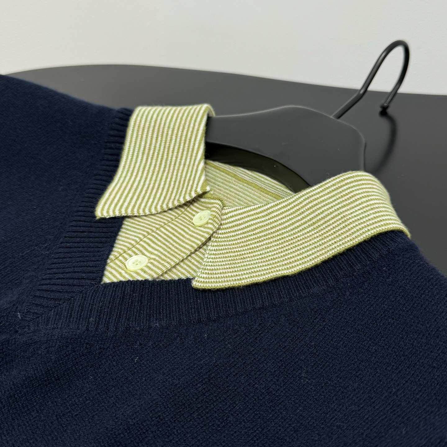 Miu Miu Preppy Fake Two-Piece Collar Knit Sweater