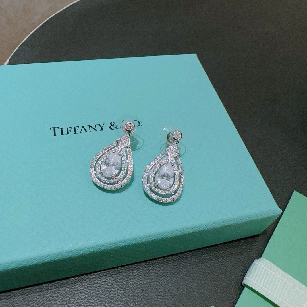 Tiffany&Co. Jewelry Earring Platinum Set With Diamonds