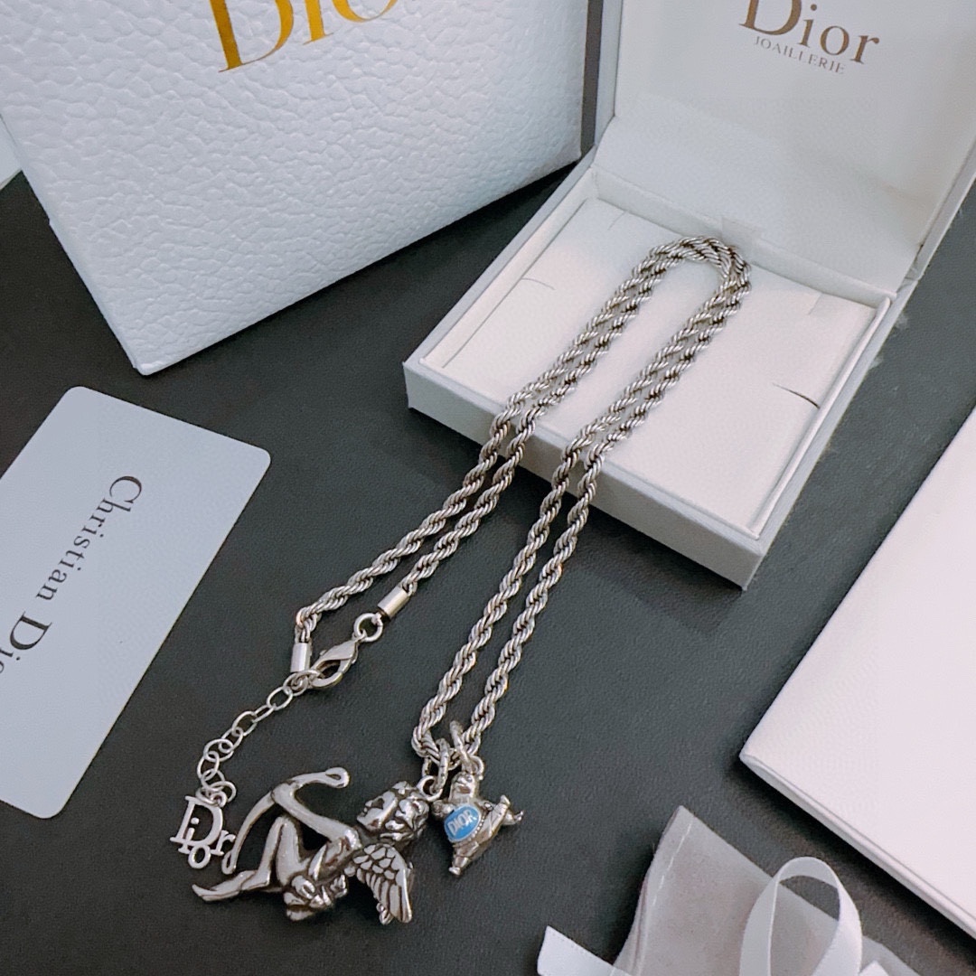 DIOR🔥新款 迪奥项链🇷🇼货🇷🇼专柜新款开模复古潮流时尚必备 男女均可佩戴 情侣款同款 摇滚朋克泰银风格 复古元素 潮流百搭 官网同款 6