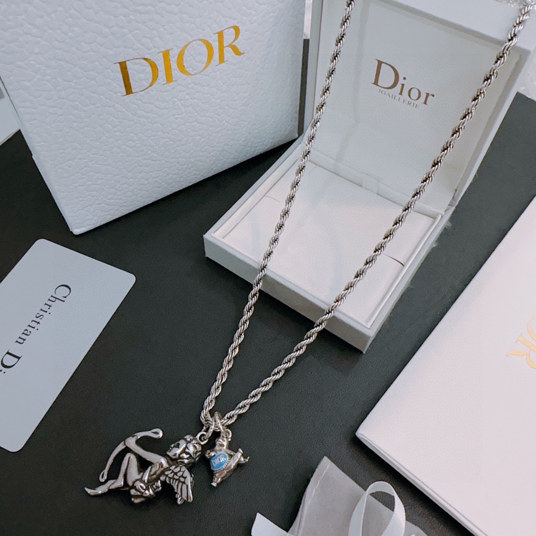 DIOR🔥新款 迪奥项链🇷🇼货🇷🇼专柜新款开模复古潮流时尚必备 男女均可佩戴 情侣款同款 摇滚朋克泰银风格 复古元素 潮流百搭 官网同款 5