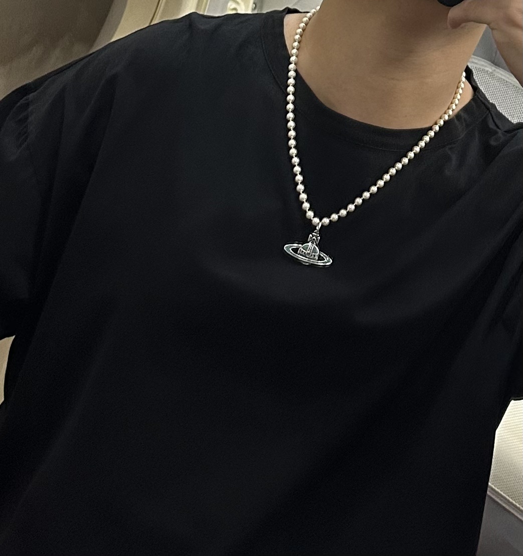 高品质经典大土星项链男女同款60cm项链viviennewestwood西太后土星珍珠项链!英国时装设计