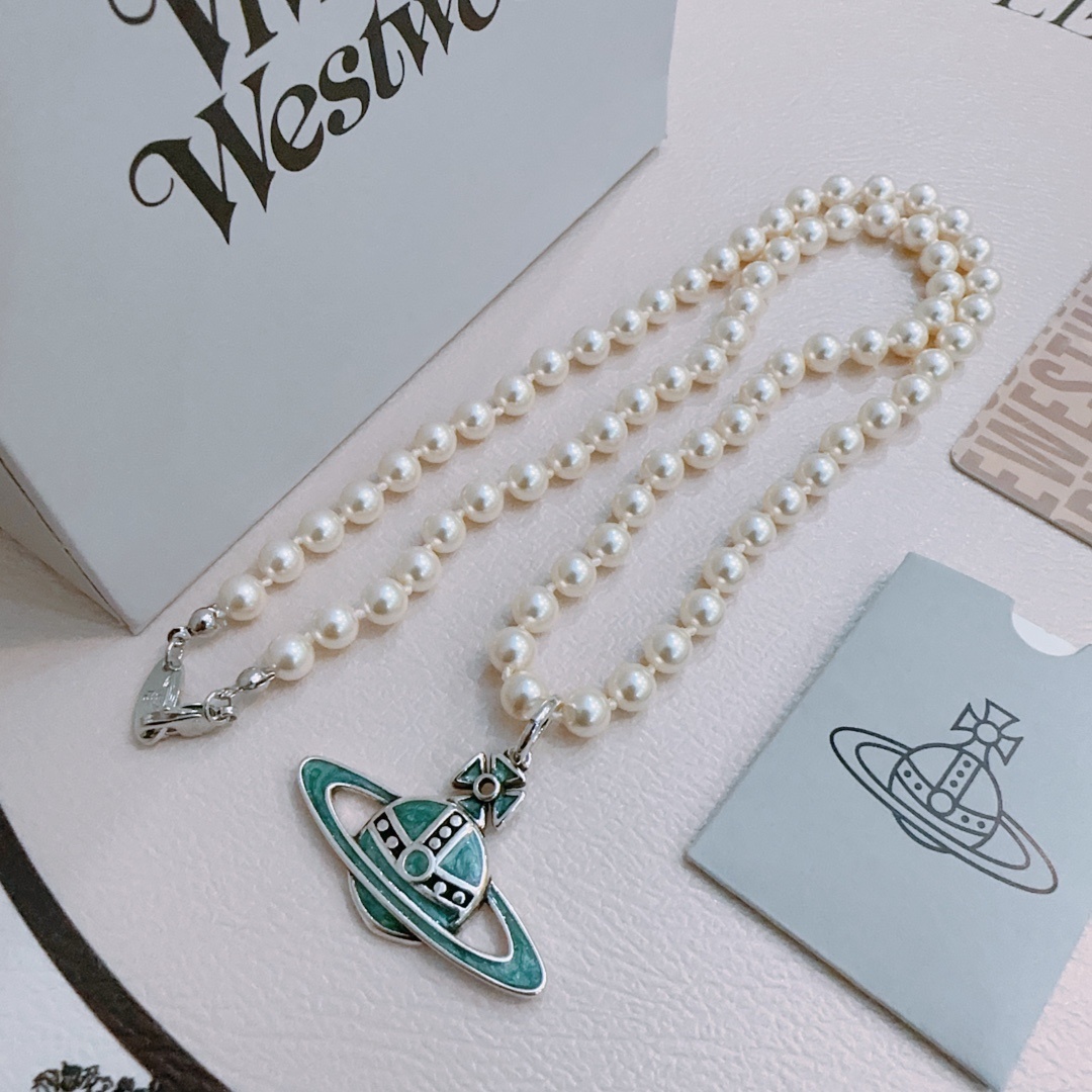 高品质经典大土星项链男女同款60cm项链viviennewestwood西太后土星珍珠项链!英国时装设计