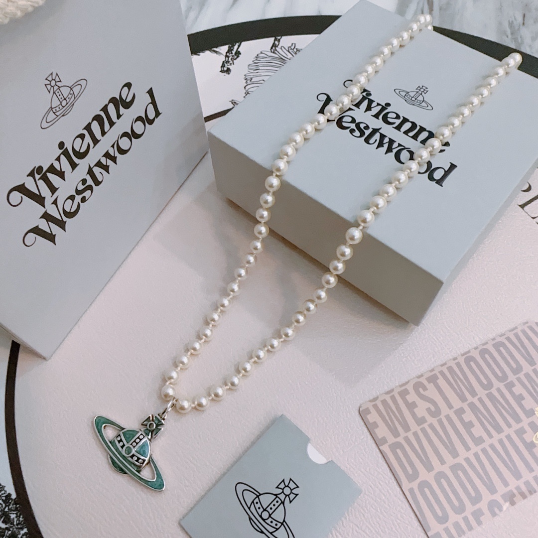 高品质经典大土星项链男女同款60cm项链viviennewestwood西太后土星珍珠项链!英国时装设计