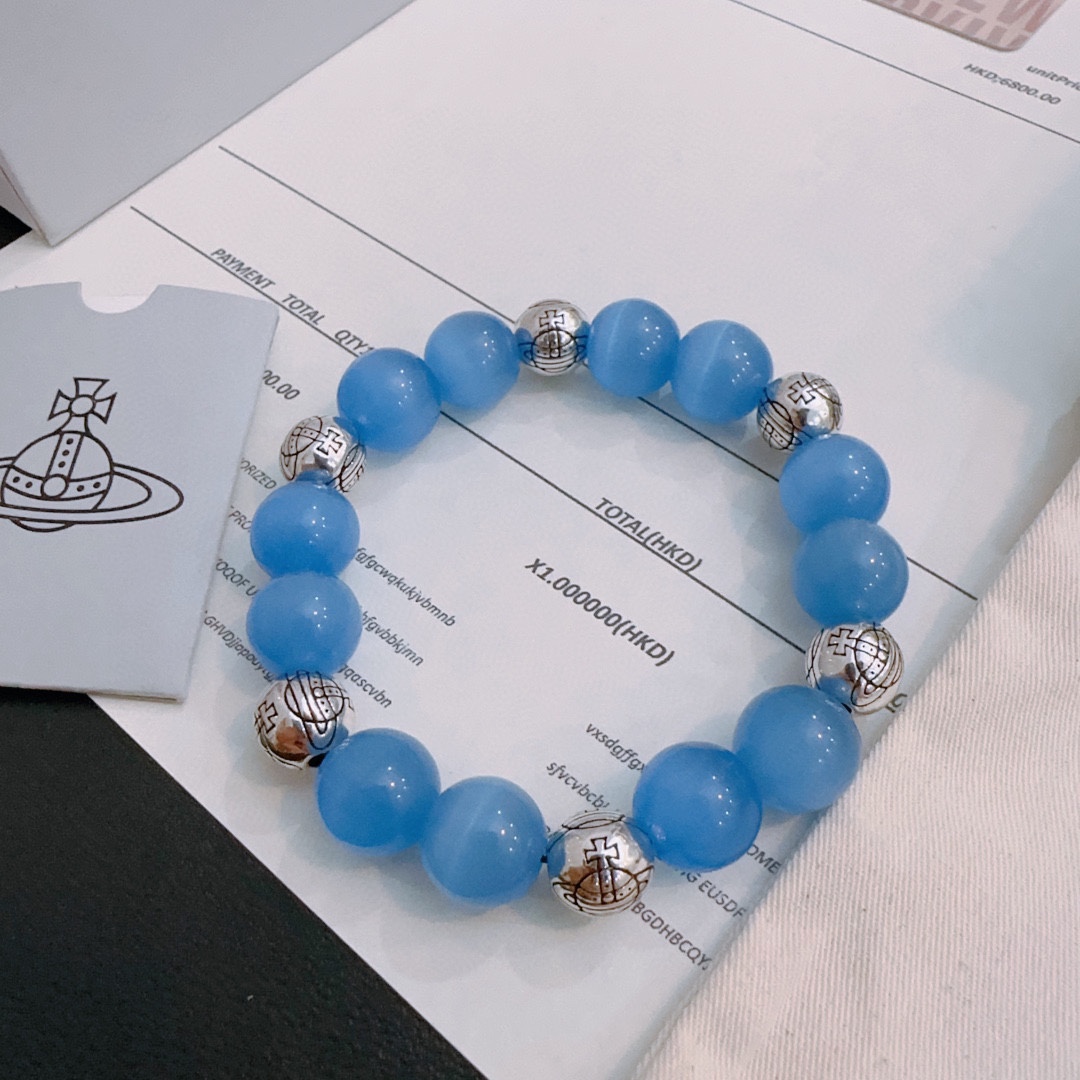 “Western Style Handmade Silver Bracelets with Cat-Eye Design and Unique Elements” - 图片 3