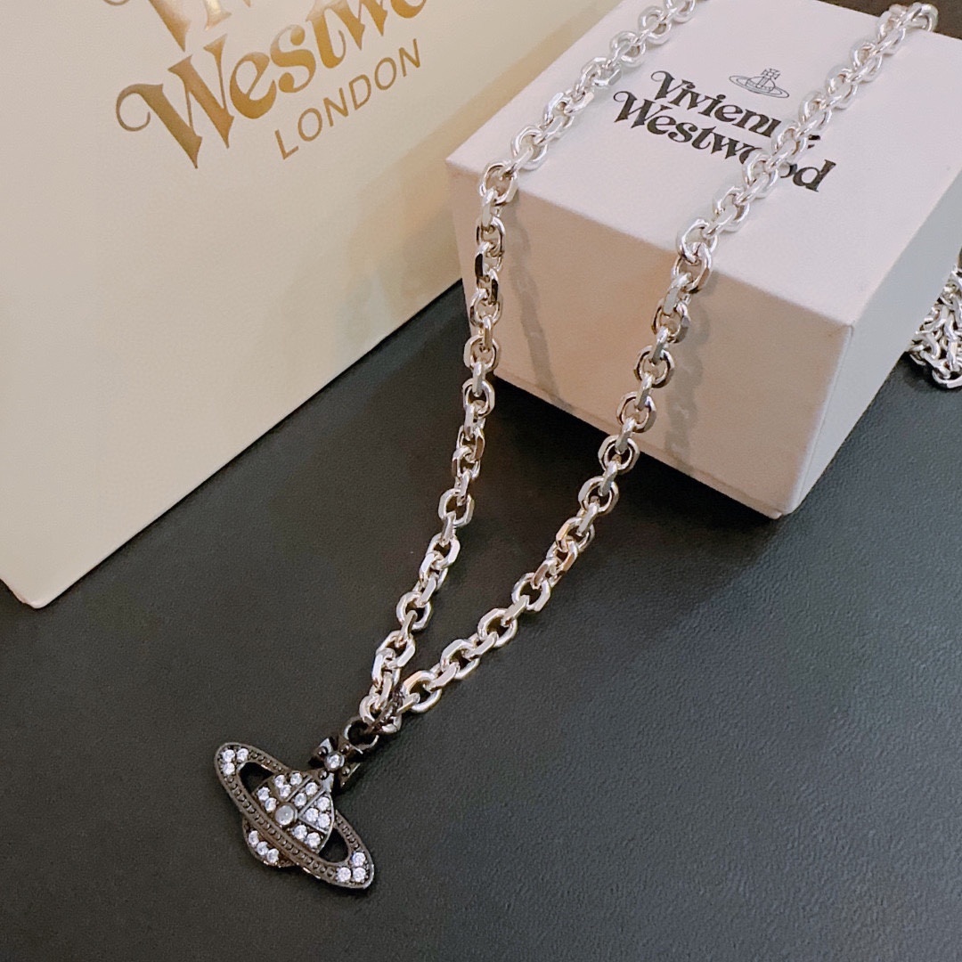 高品质经典大土星项链男女同款项链viviennewestwood西太后土星项链!英国时装设计师时装的朋克
