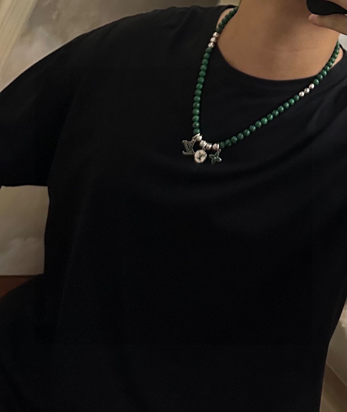 旗专柜精工版本路易威登LV项链🇷🇼多元素玛瑙泰银风格项链 权志龙 复古做旧风 纯手工打造 ~开模💝潮流时尚必备 男女均可佩戴 情侣款同款 摇滚 9