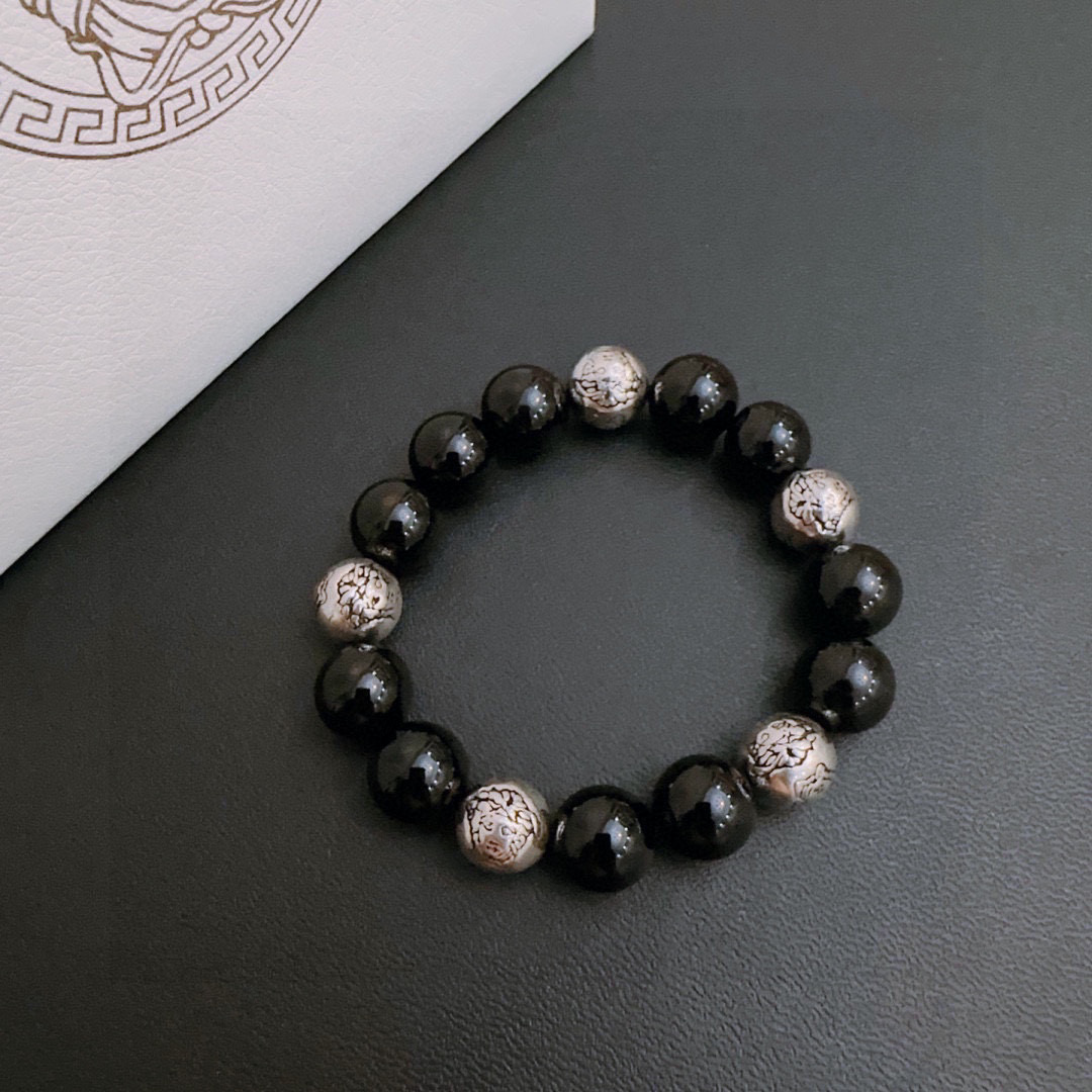 Chul-Medusamanau Crystal Chain Bracelet: Unisex Retro Silver Fashion with Handmade Touches - 图片 6