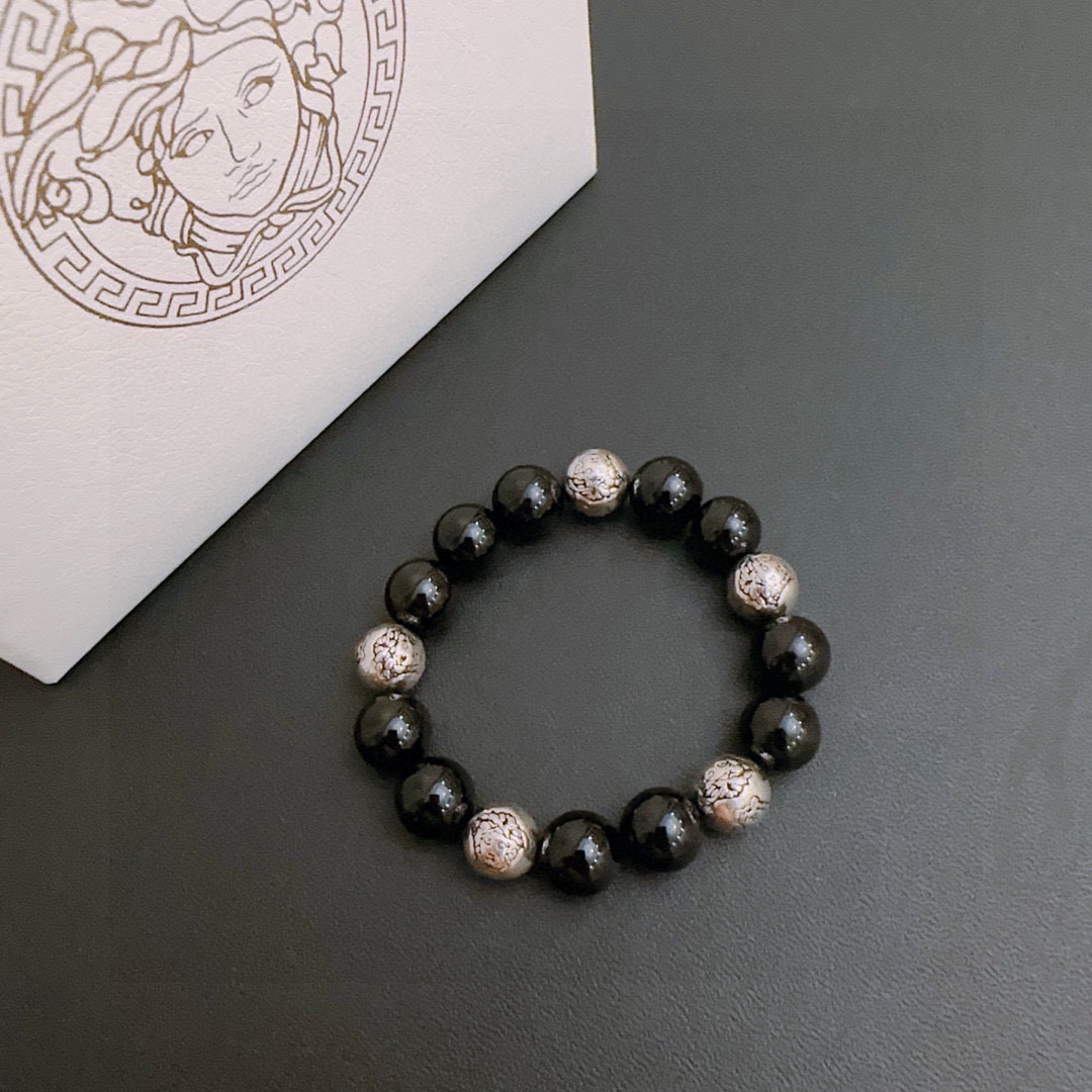 Chul-Medusamanau Crystal Chain Bracelet: Unisex Retro Silver Fashion with Handmade Touches - 图片 2