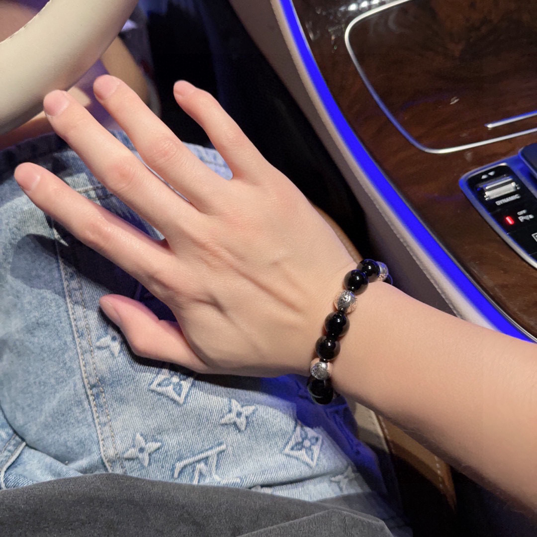 Chul-Medusamanau Crystal Chain Bracelet: Unisex Retro Silver Fashion with Handmade Touches - 图片 7