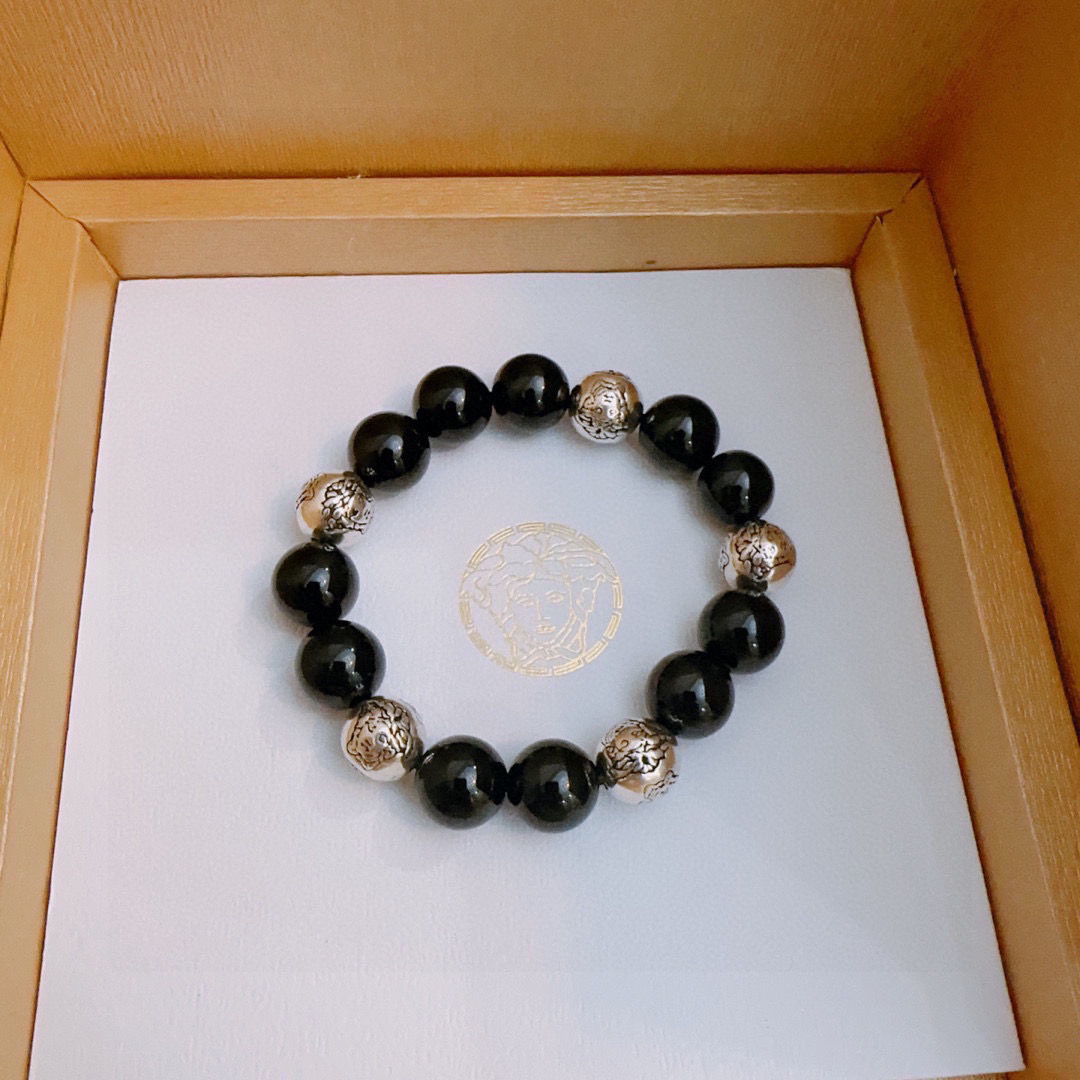 Chul-Medusamanau Crystal Chain Bracelet: Unisex Retro Silver Fashion with Handmade Touches