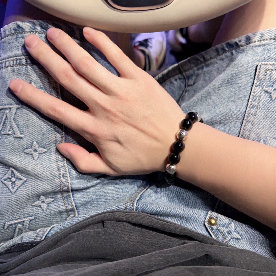 Chul-Medusamanau Crystal Chain Bracelet: Unisex Retro Silver Fashion with Handmade Touches - 图片 9
