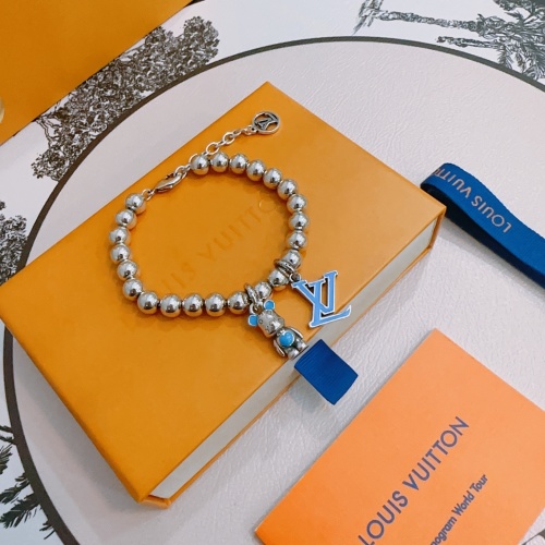 Louis Vuitton Silver Beaded Bracelet with Charms - Unisex, Trendy