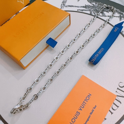 Louis Vuitton Silver Chain Necklace Punk Rock Style Retro Fashion Jewelry 1 Louis Vuitton Silver Chain Necklace Punk Rock Style Retro Fashion Jewelry