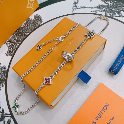 Louis Vuitton Silver Chain Necklace with Monogram Charms, 60cm 1 Louis Vuitton Silver Chain Necklace with Monogram Charms, 60cm