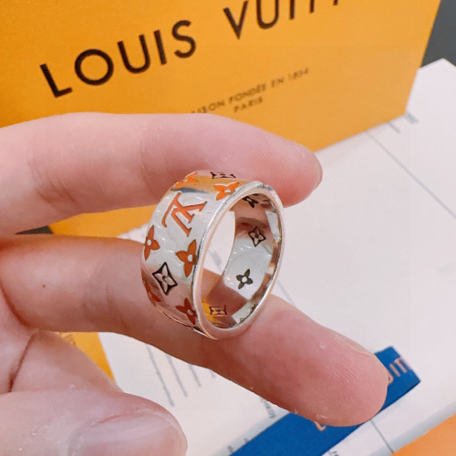 Louis Vuitton Silver Revival Ring, Unisex Punk Style Size 7-11
