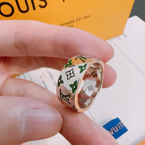Louis Vuitton Monogram Flower Ring Unisex Silver Band Fashion Jewelry 1 Louis Vuitton Monogram Flower Ring Unisex Silver Band Fashion Jewelry