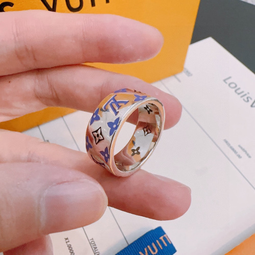 Louis Vuitton Monogram Flower Enamel Ring Fashion Jewelry Gift 1 Louis Vuitton Monogram Flower Enamel Ring Fashion Jewelry Gift
